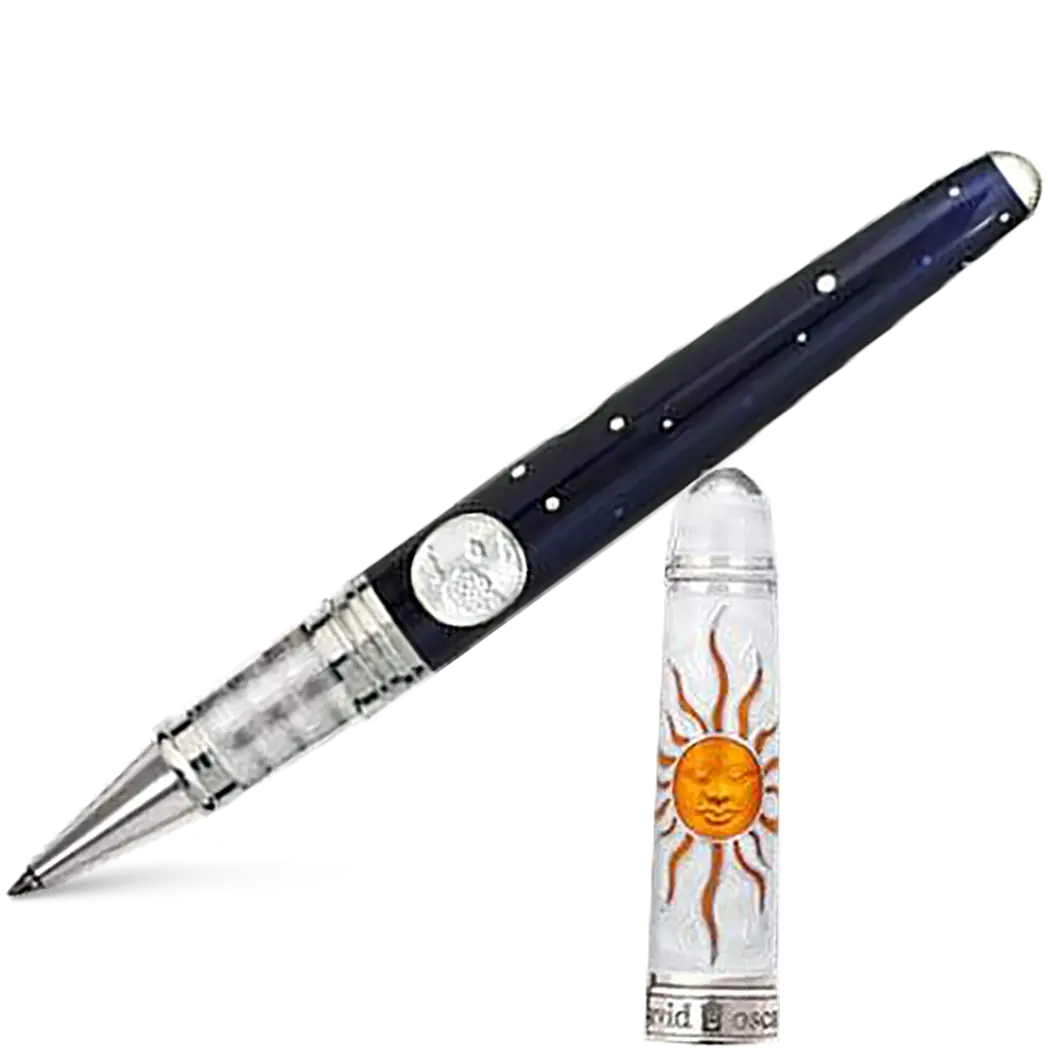 David Oscarson Celestial White Blazing Saffron Limited Edition Rollerball Pen-Pen Boutique Ltd