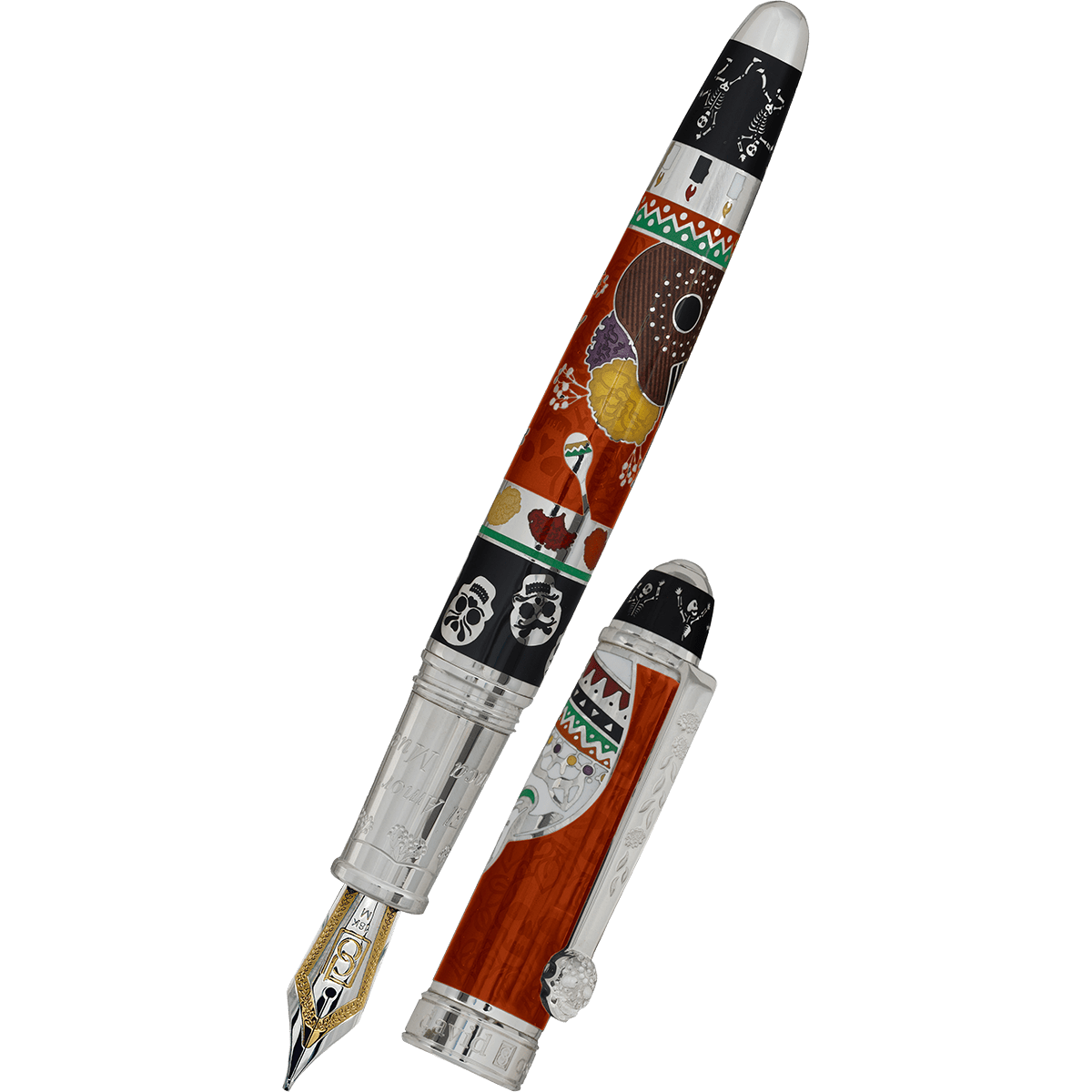 David Oscarson Dia De Los Muertos Fountain Pen - Limited Edition - Naranja (Orange) - Pen Boutique Ltd