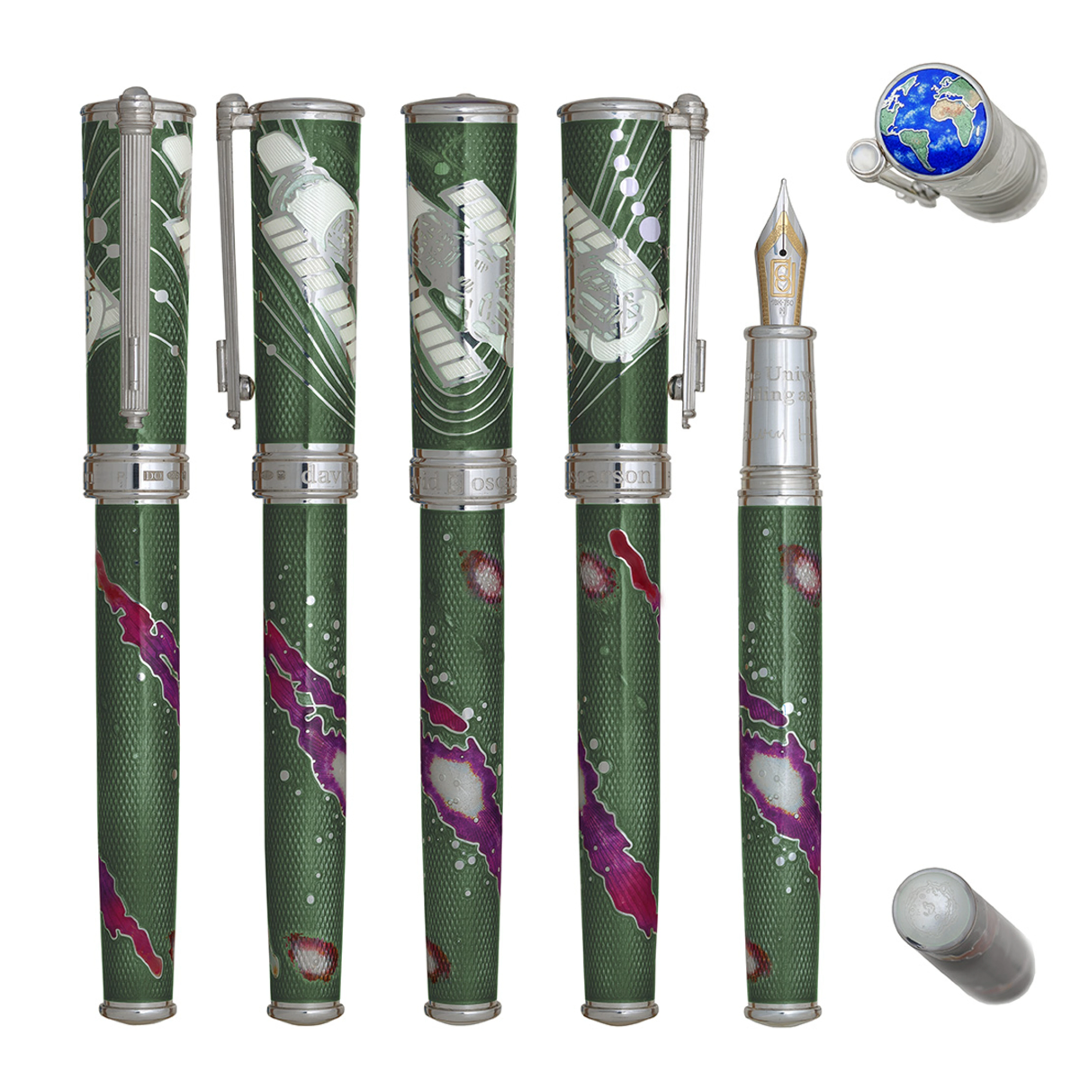 David Oscarson Edwin Hubble Fountain Pen - Galactic Green-Pen Boutique Ltd