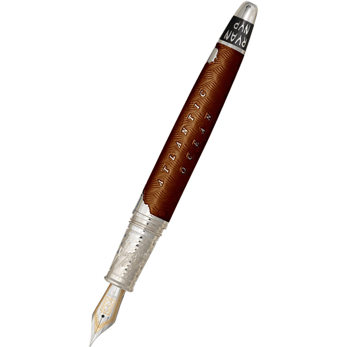 David Oscarson Spirit of St. Louis Fountain Pen - Charles Lindbergh Liquid Coffee - Pen Boutique Ltd
