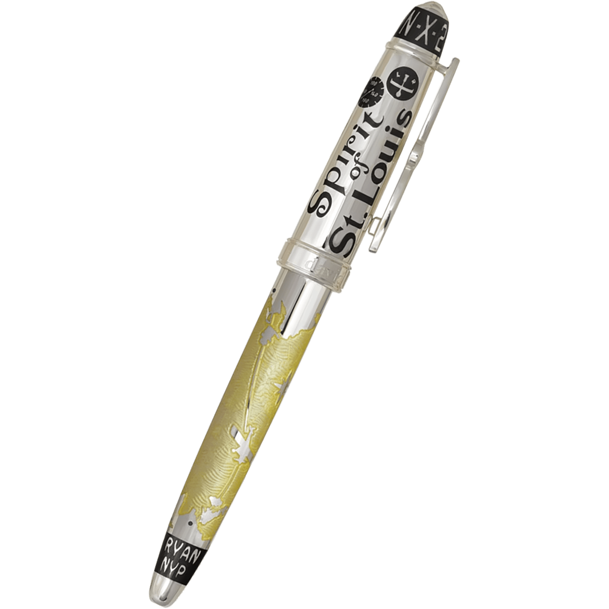 David Oscarson Spirit of St. Louis Fountain Pen - Charles Lindbergh Sunburst - Pen Boutique Ltd