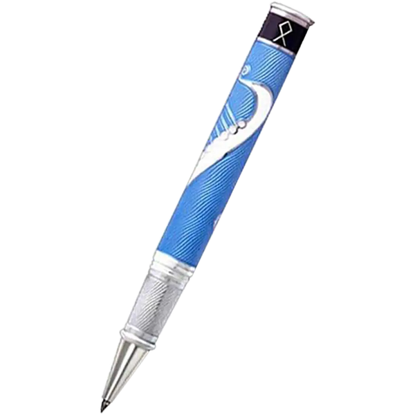 David Oscarson Valhalla Black White and Blue Rollerball Pen-Pen Boutique Ltd