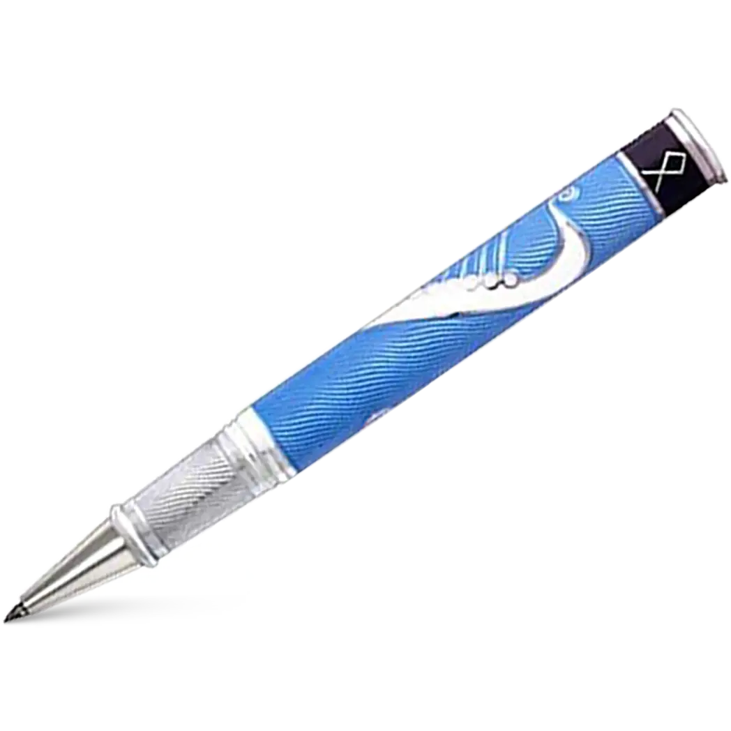 David Oscarson Valhalla Black White and Blue Rollerball Pen-Pen Boutique Ltd
