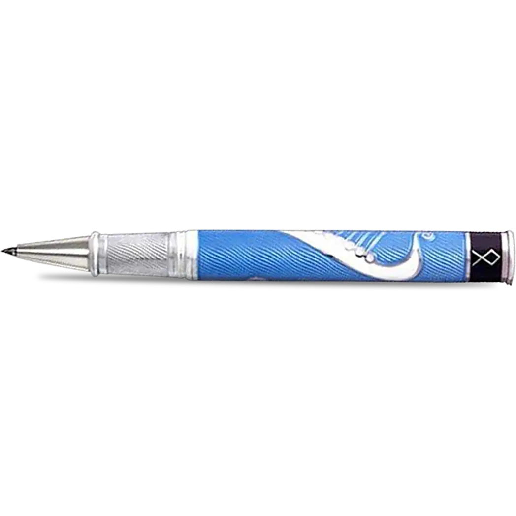 David Oscarson Valhalla Black White and Blue Rollerball Pen-Pen Boutique Ltd