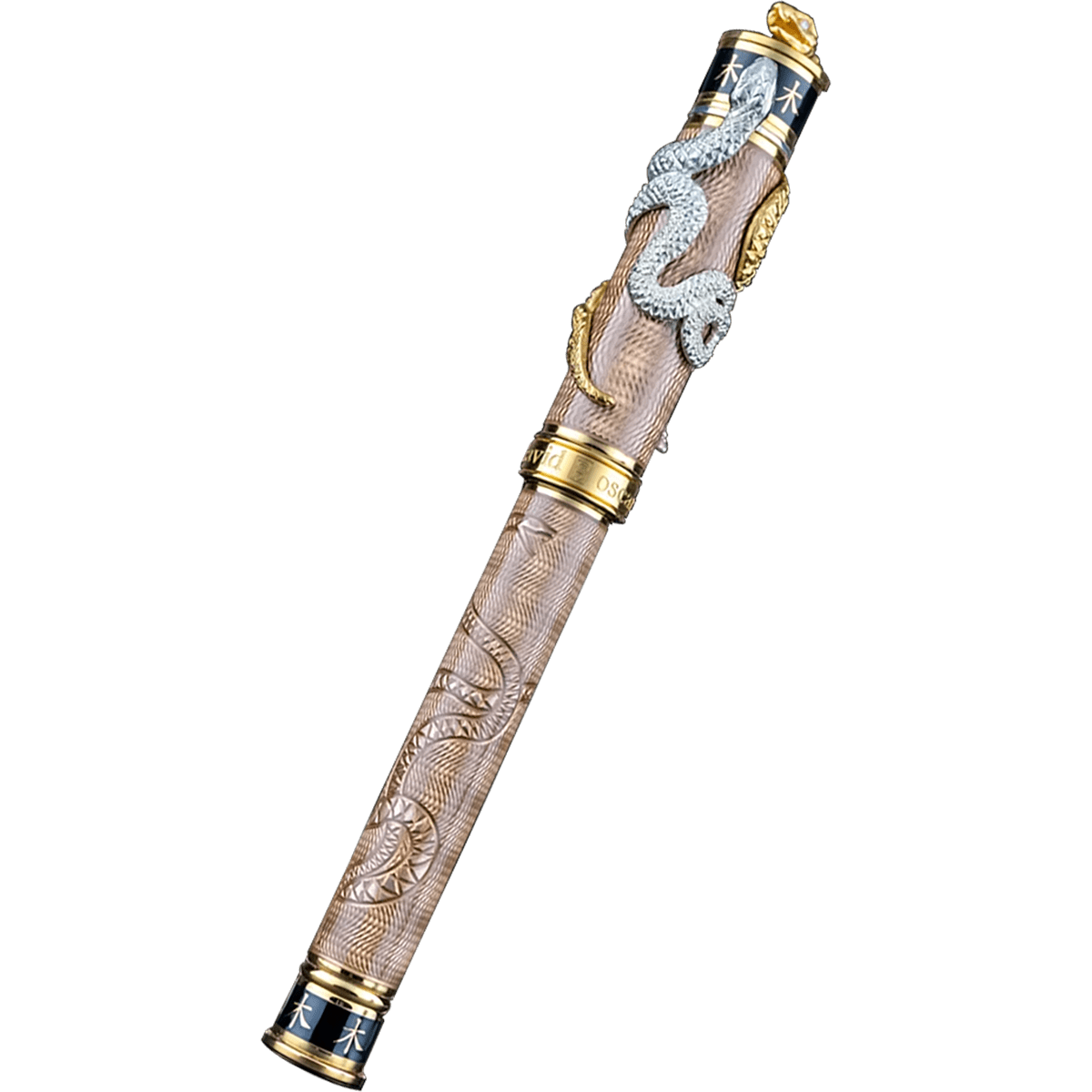 David Oscarson Green Wood Snake Rollerball Pen - Copper Bronze (Limited Edition) - Pen Boutique Ltd