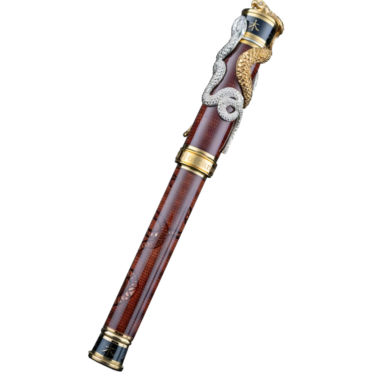 David Oscarson Green Wood Snake Rollerball Pen - Liquid Coffee-Pen Boutique Ltd