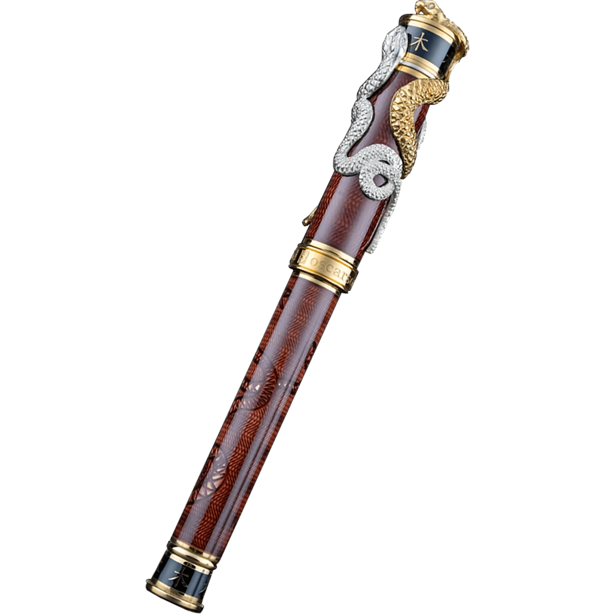 David Oscarson Green Wood Snake Fountain Pen - Liquid Coffee (Limited Edition) - Pen Boutique Ltd