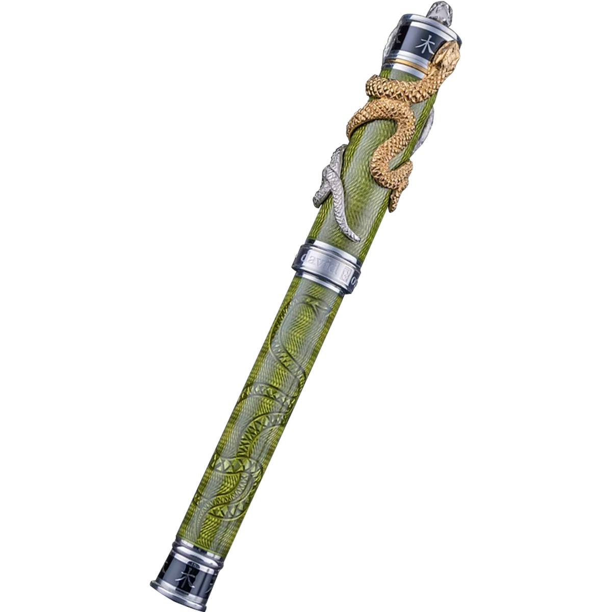 David Oscarson Green Wood Snake Rollerball Pen - New Moss-Pen Boutique Ltd