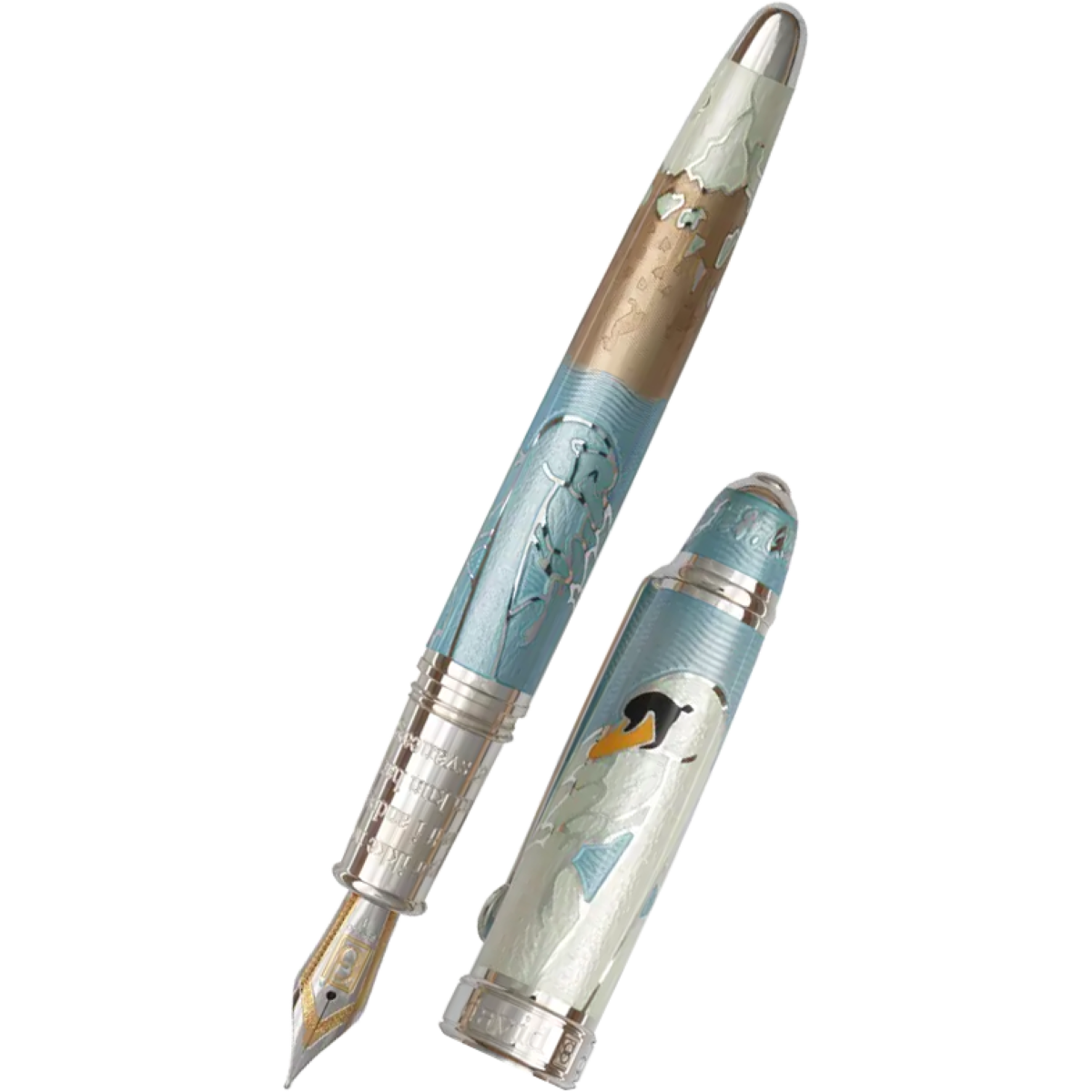 David Oscarson Hans Christian Andersen Fountain Pen - Azure Copper White-Pen Boutique Ltd