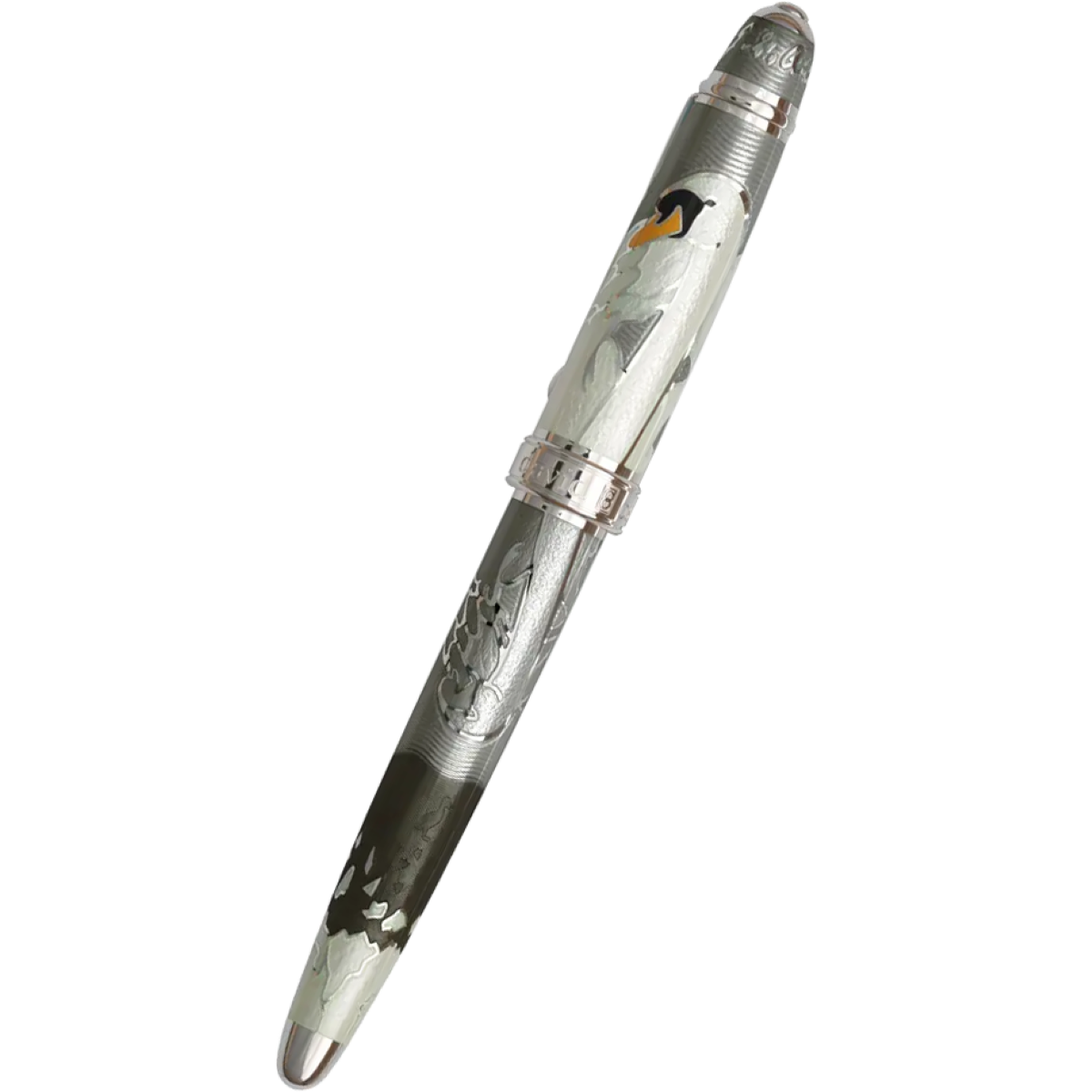 David Oscarson Hans Christian Andersen Fountain Pen - Grey Black White-Pen Boutique Ltd