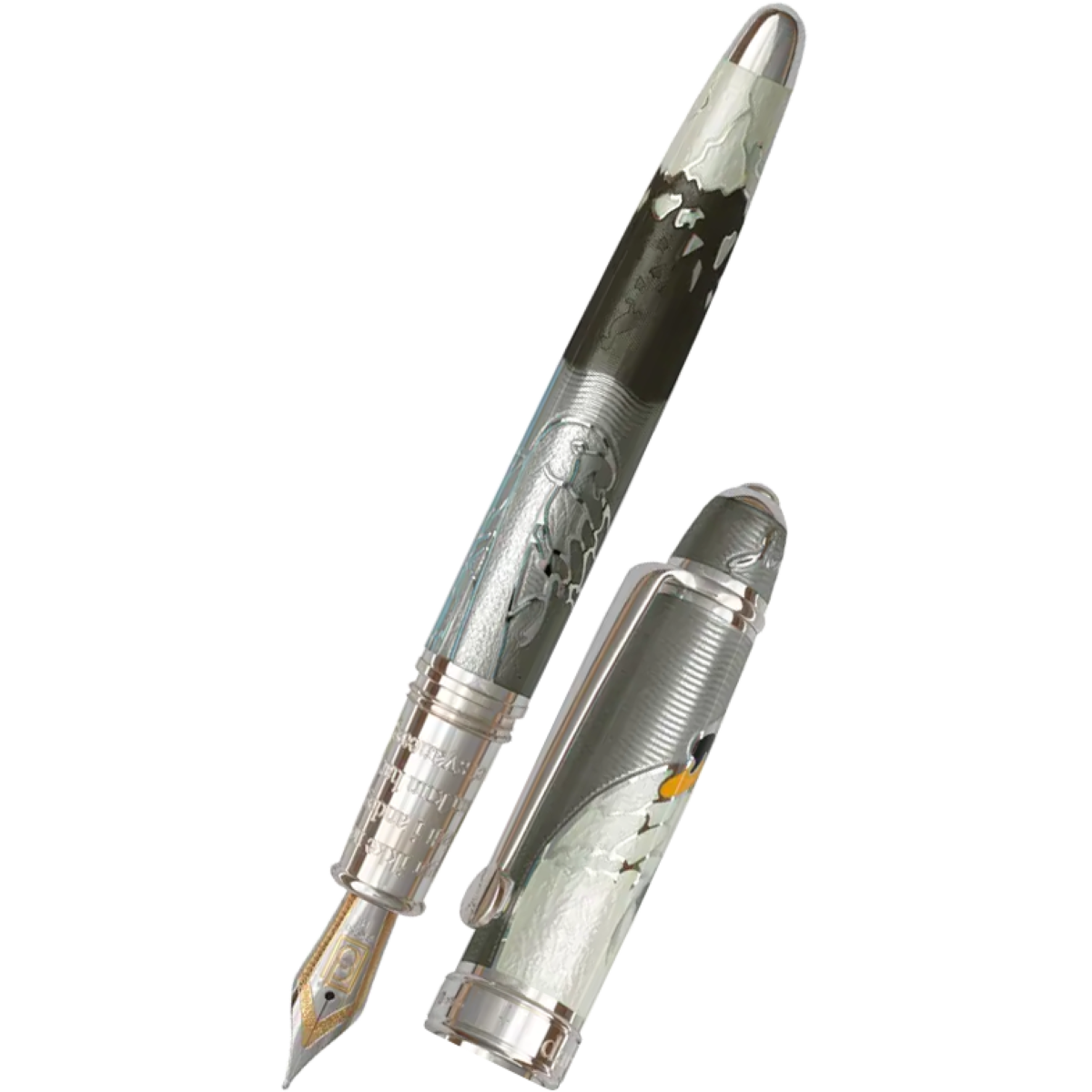 David Oscarson Hans Christian Andersen Fountain Pen - Grey Black White-Pen Boutique Ltd