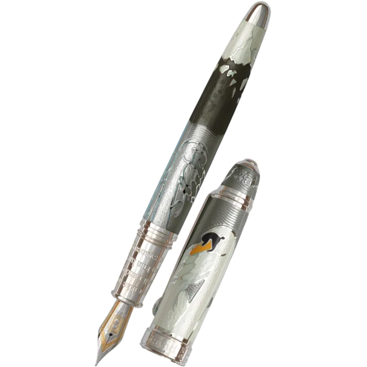 David Oscarson Hans Christian Andersen Fountain Pen - Grey Black White-Pen Boutique Ltd