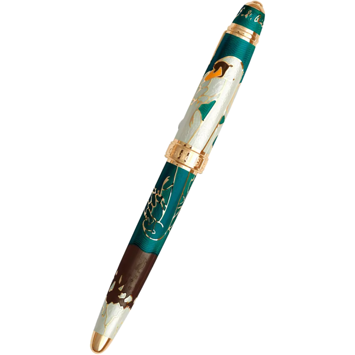 David Oscarson Hans Christian Andersen Fountain Pen - Teal Coffee White Gold-Pen Boutique Ltd