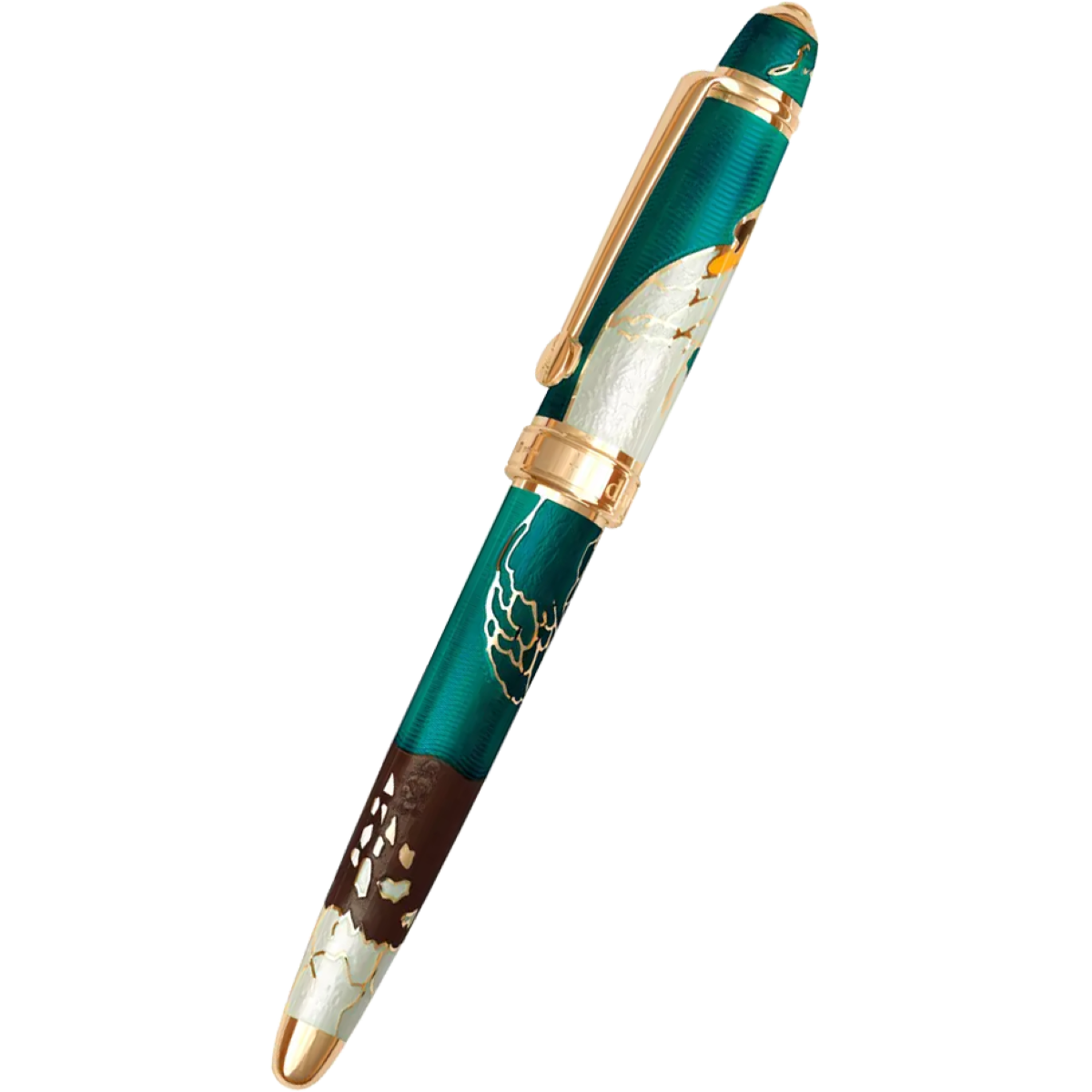 David Oscarson Hans Christian Andersen Fountain Pen - Teal Coffee White Gold-Pen Boutique Ltd