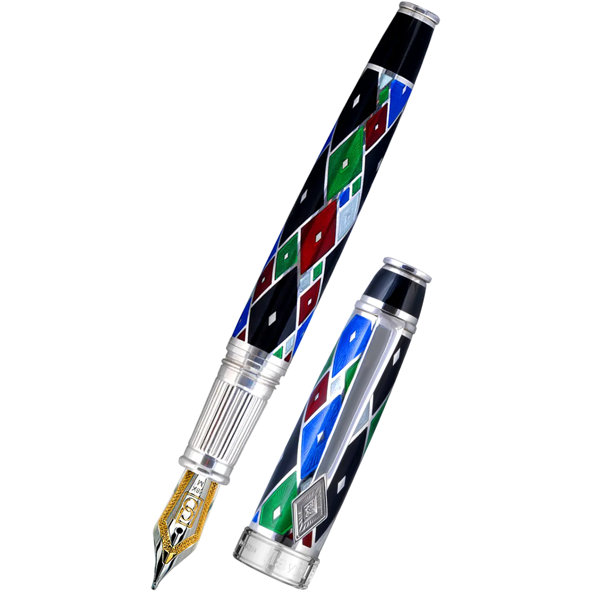 David Oscarson Harlequin Fountain Pen - Opaque Black/Onyx-Pen Boutique Ltd