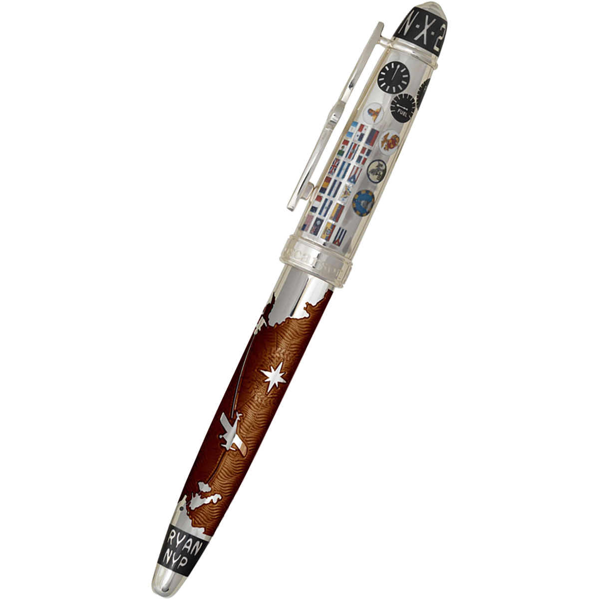 David Oscarson Spirit of St. Louis Fountain Pen - Charles Lindbergh Liquid Coffee-Pen Boutique Ltd