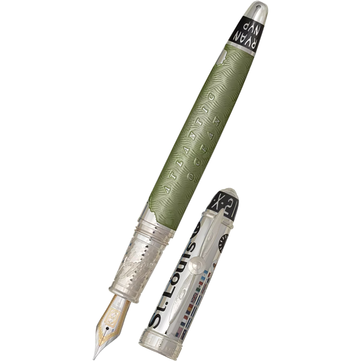 David Oscarson Spirit of St. Louis Fountain Pen - Charles Lindbergh Sea Green-Pen Boutique Ltd