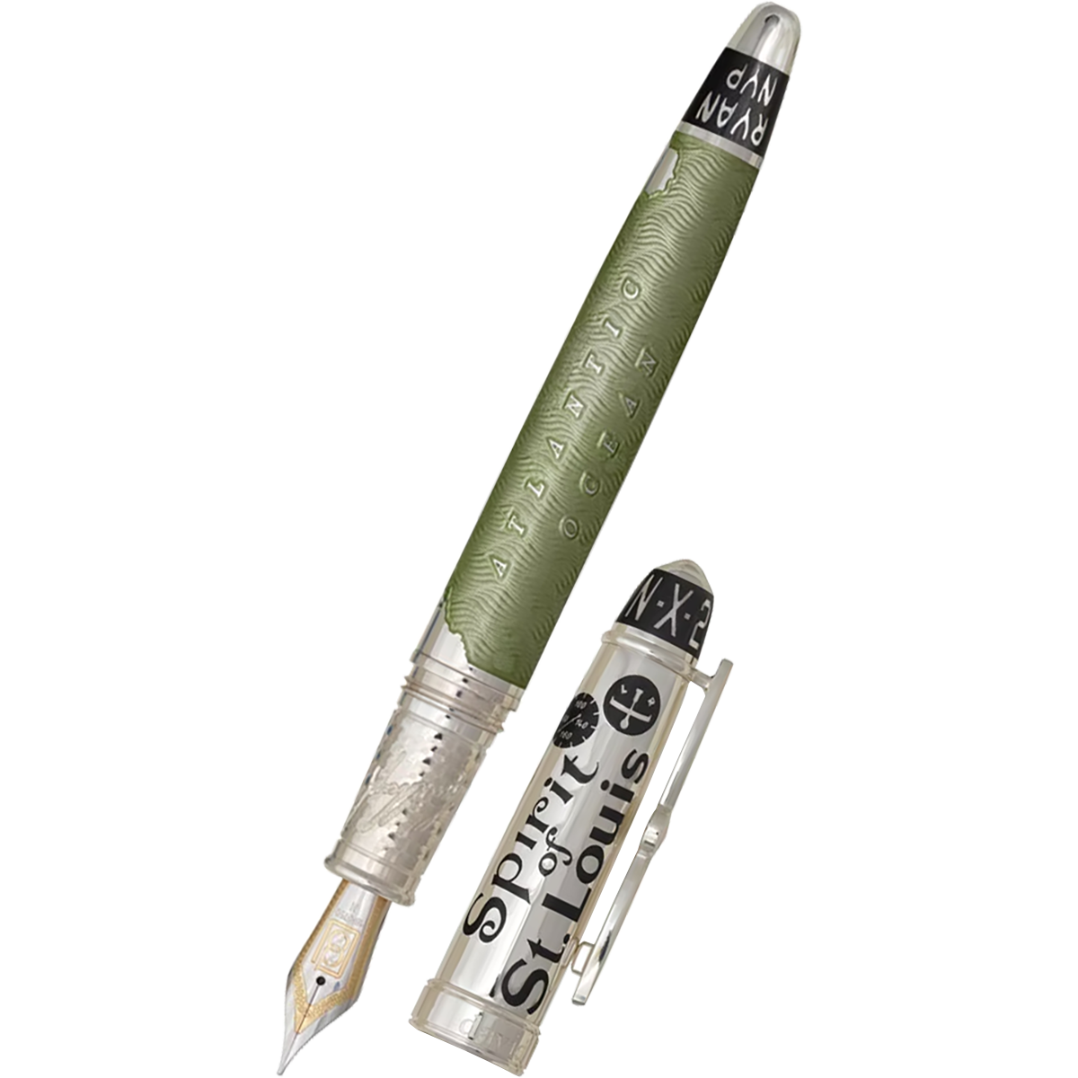 David Oscarson Spirit of St. Louis Fountain Pen - Charles Lindbergh Sea Green-Pen Boutique Ltd