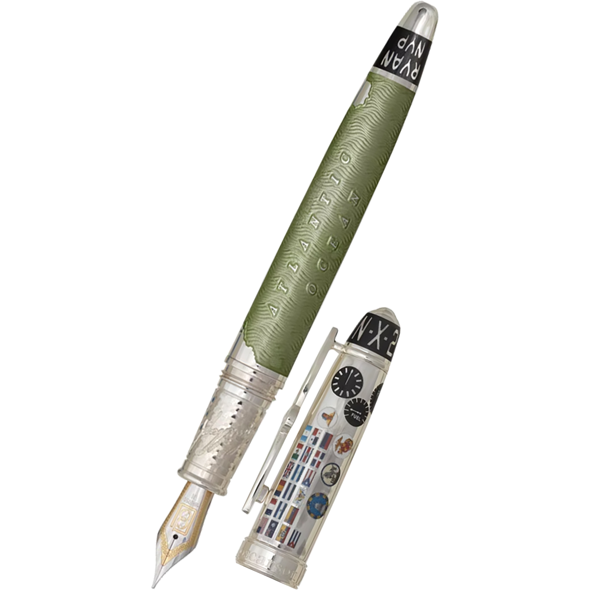 David Oscarson Spirit of St. Louis Fountain Pen - Charles Lindbergh Sea Green-Pen Boutique Ltd