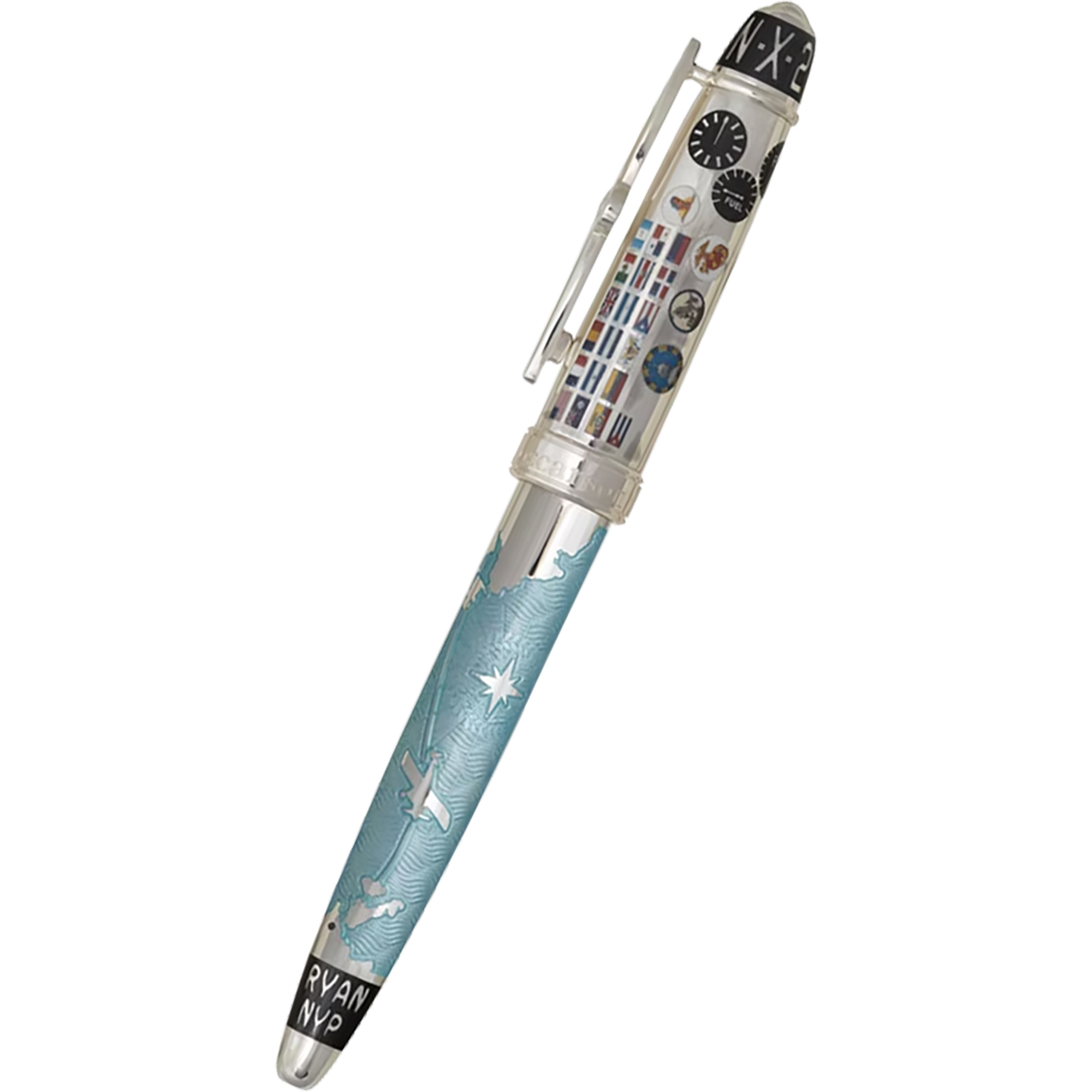 David Oscarson Spirit of St. Louis Rollerball Pen - Charles Lindbergh Sky Blue-Pen Boutique Ltd
