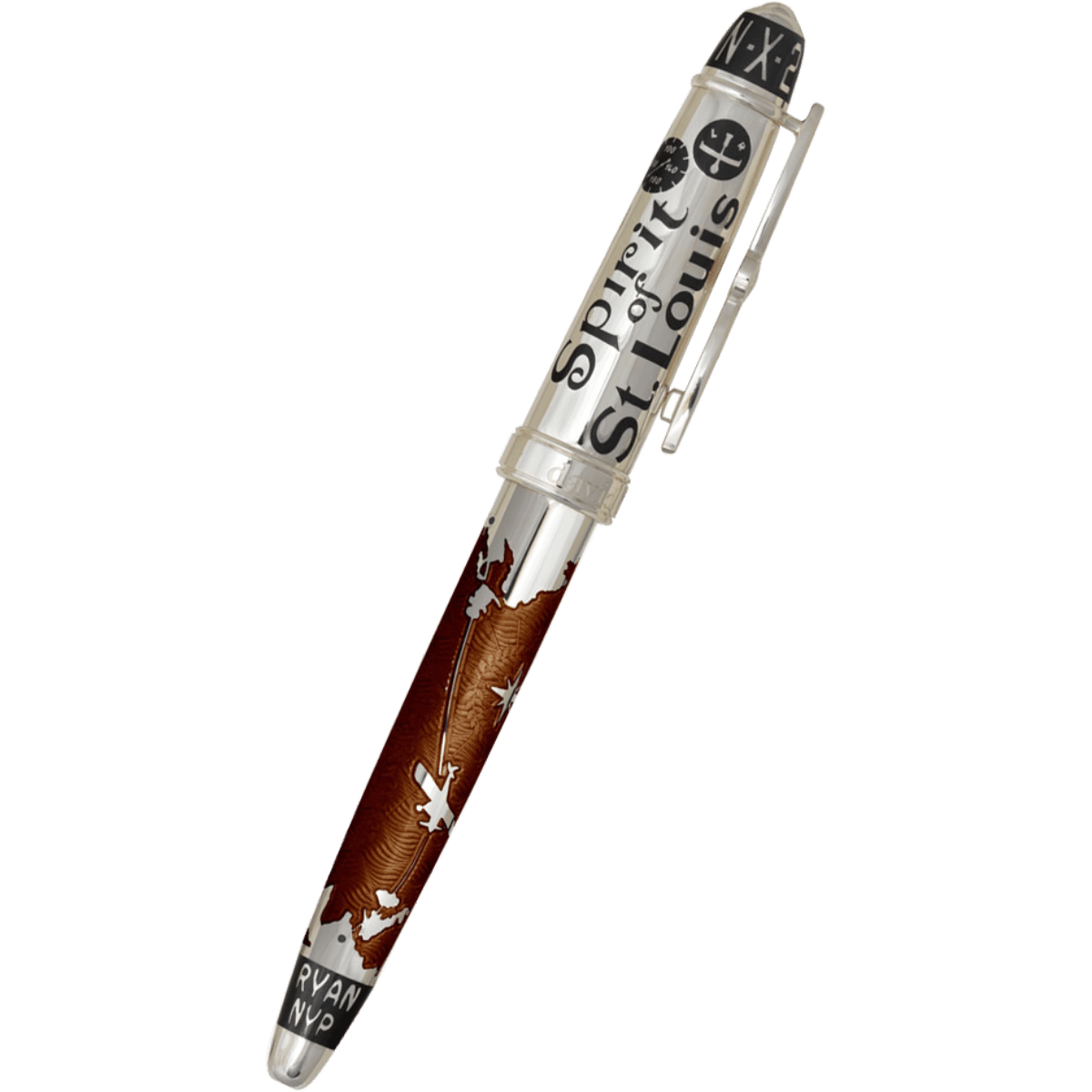 David Oscarson Spirit of St. Louis Fountain Pen - Charles Lindbergh Liquid Coffee - Pen Boutique Ltd