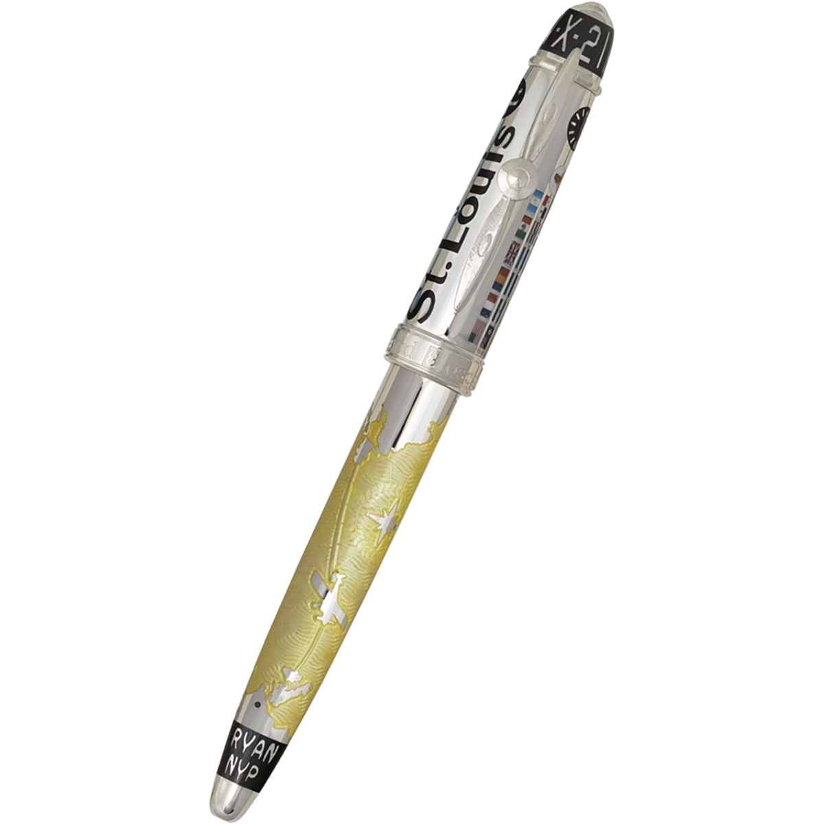 David Oscarson Spirit of St. Louis Rollerball Pen - Charles Lindbergh Sunburst-Pen Boutique Ltd