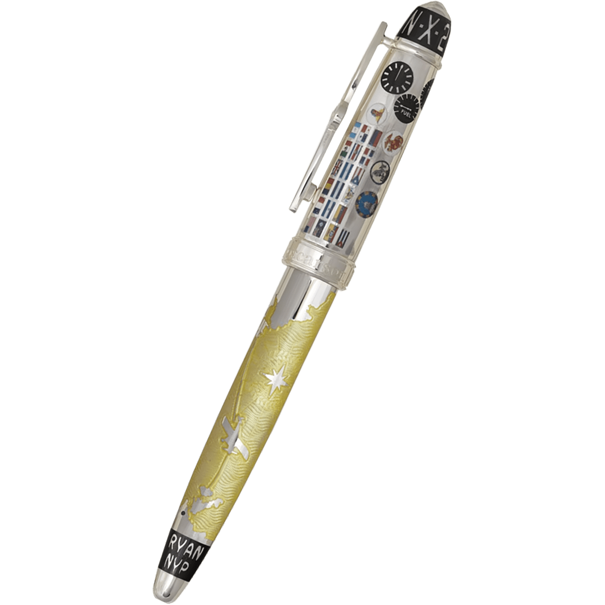 David Oscarson Spirit of St. Louis Rollerball Pen - Charles Lindbergh Sunburst - Pen Boutique Ltd