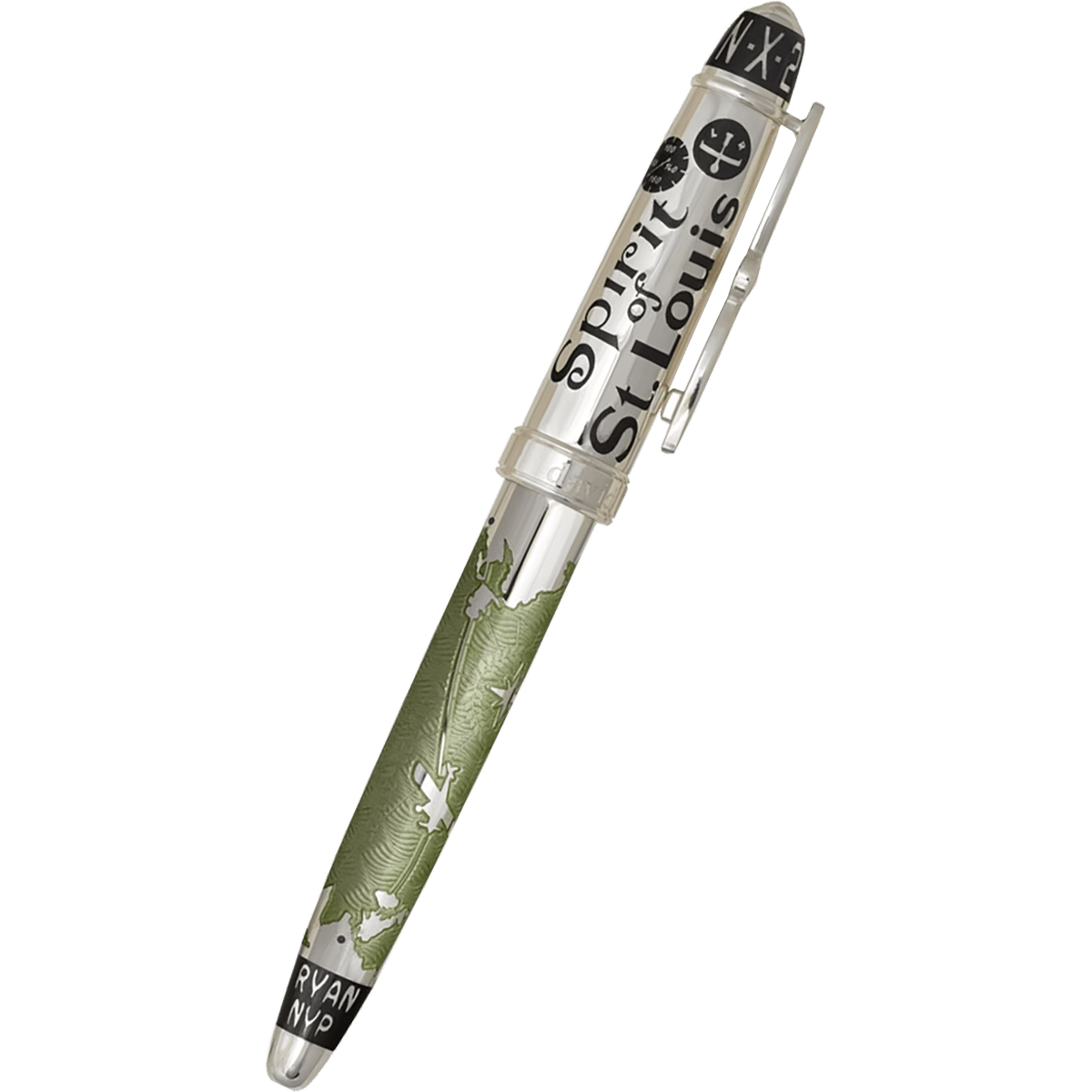 David Oscarson Spirit of St. Louis Rollerball Pen - Charles Lindbergh Sea Green - Pen Boutique Ltd