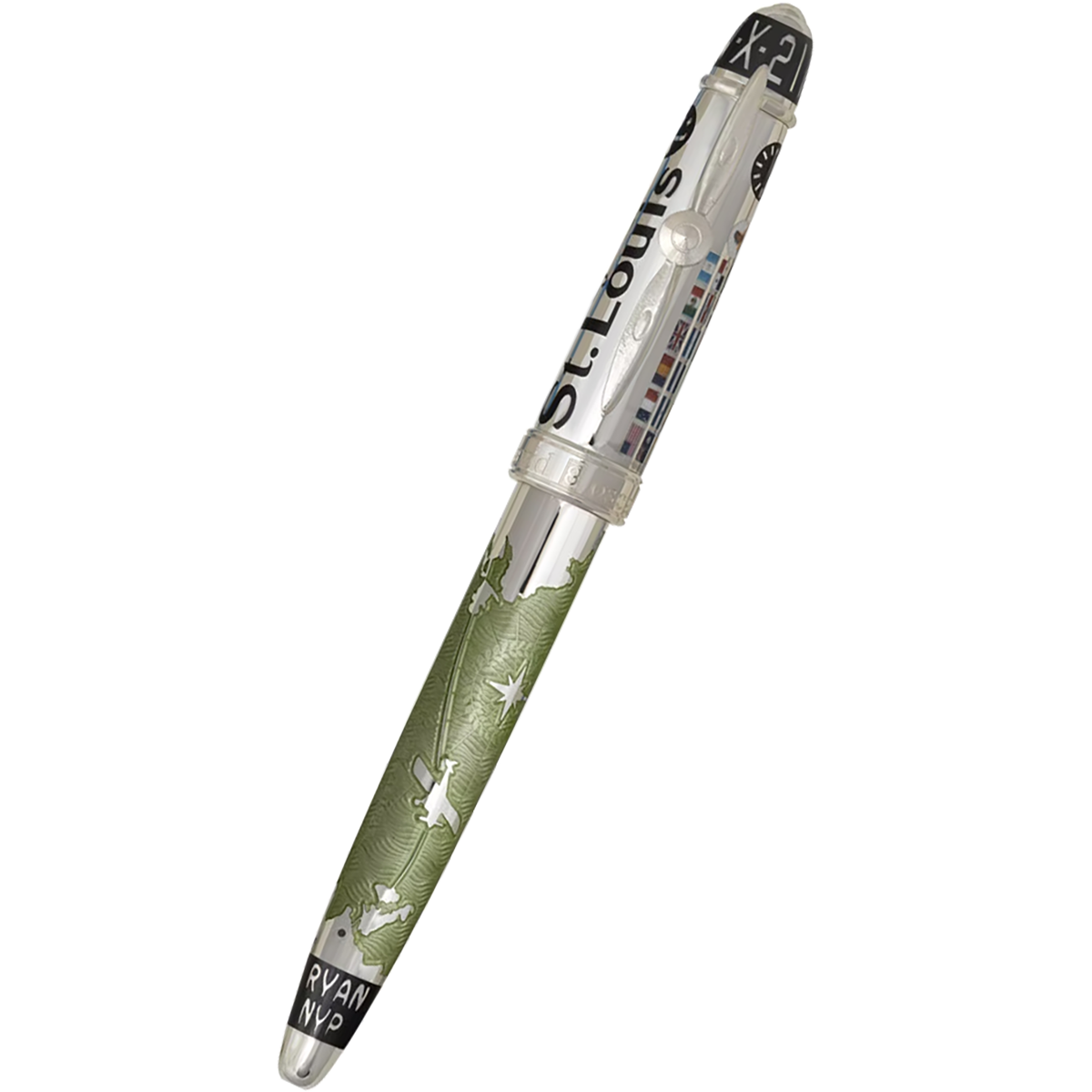 David Oscarson Spirit of St. Louis Rollerball Pen - Charles Lindbergh Sea Green-Pen Boutique Ltd