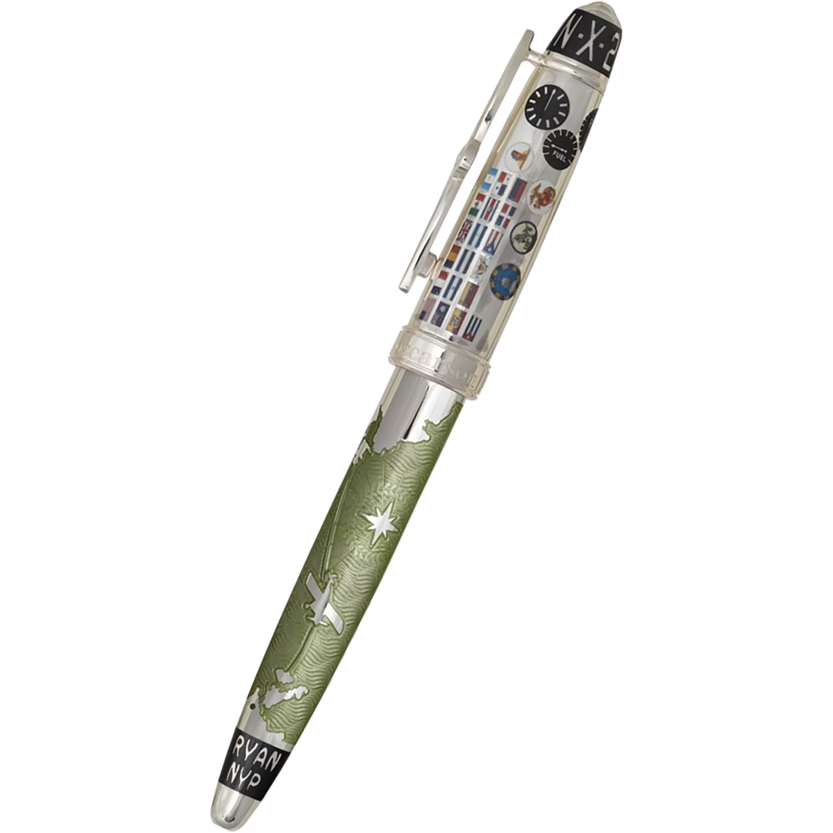 David Oscarson Spirit of St. Louis Rollerball Pen - Charles Lindbergh Sea Green-Pen Boutique Ltd