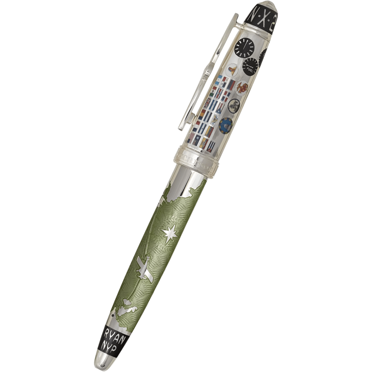 David Oscarson Spirit of St. Louis Rollerball Pen - Charles Lindbergh Sea Green - Pen Boutique Ltd