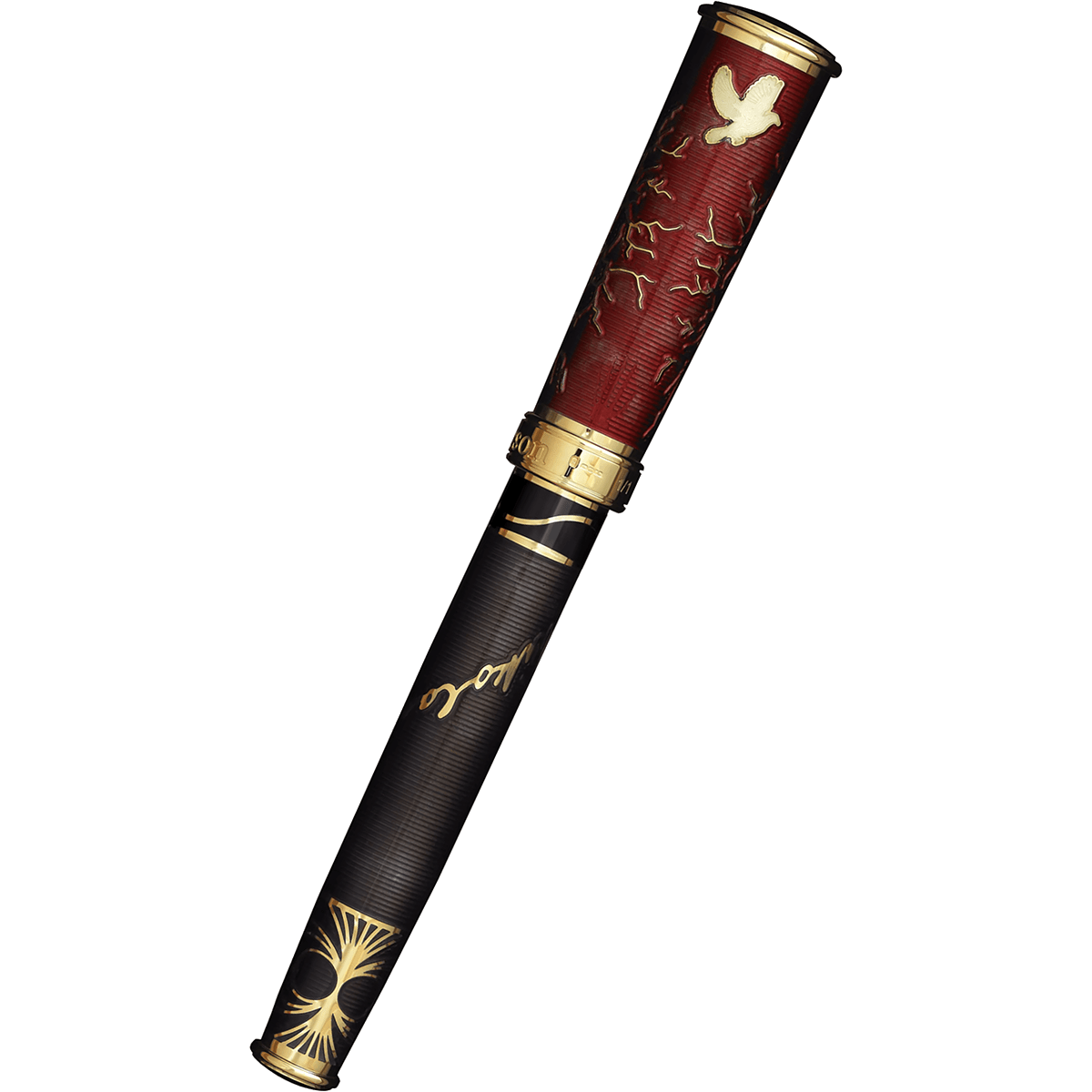 David Oscarson Tesla Fountain Pen - Translucent Black - Gold Trim - Pen Boutique Ltd