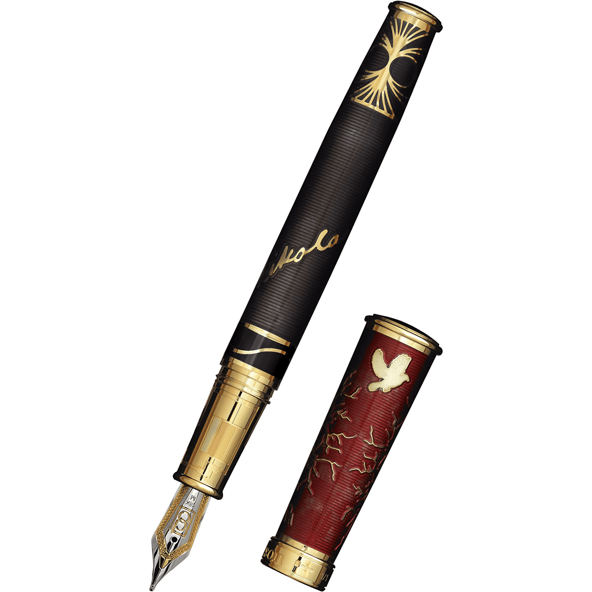 David Oscarson Tesla Fountain Pen - Translucent Black - Gold Trim - Pen Boutique Ltd