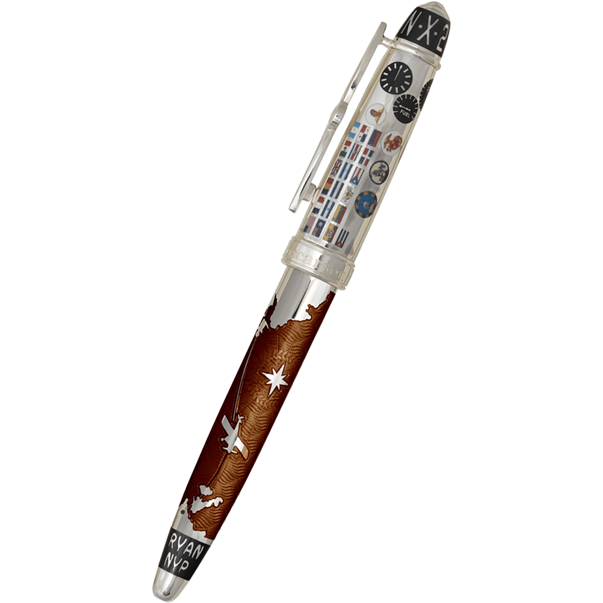 David Oscarson Spirit of St. Louis Rollerball Pen - Charles Lindbergh Liquid Coffee - Pen Boutique Ltd