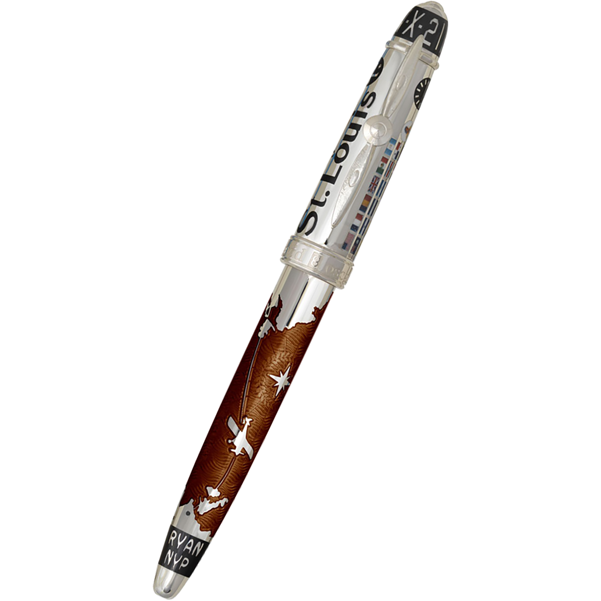 David Oscarson Spirit of St. Louis Rollerball Pen - Charles Lindbergh Liquid Coffee-Pen Boutique Ltd