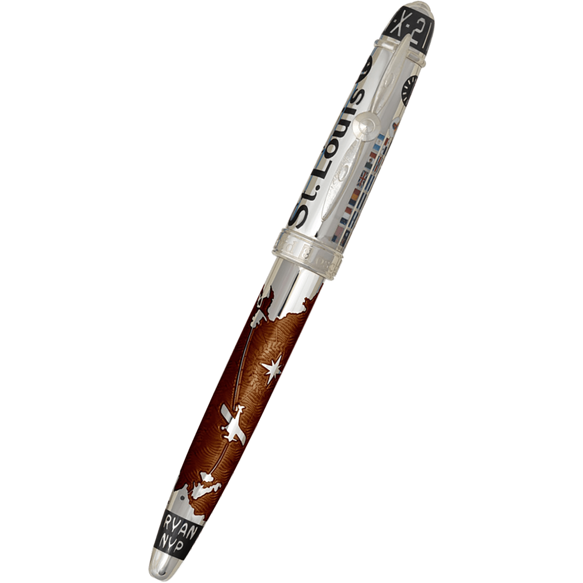 David Oscarson Spirit of St. Louis Rollerball Pen - Charles Lindbergh Liquid Coffee - Pen Boutique Ltd