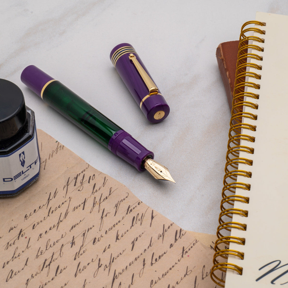 Delta Limited Edition Fountain Pen - Four Rings Sibilla - 14K Gold-Pen Boutique Ltd