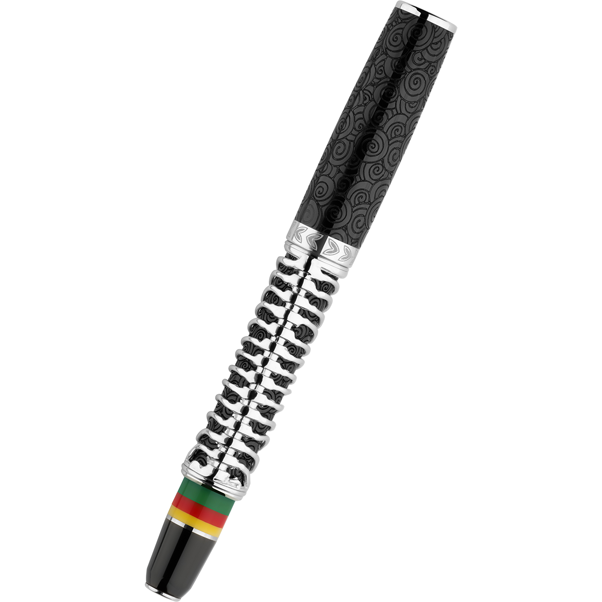 Delta Indigenous People Fountain Pen - Simbu Dancing Skeletons - Black - Silver Cage (Limited Edition)-Pen Boutique Ltd