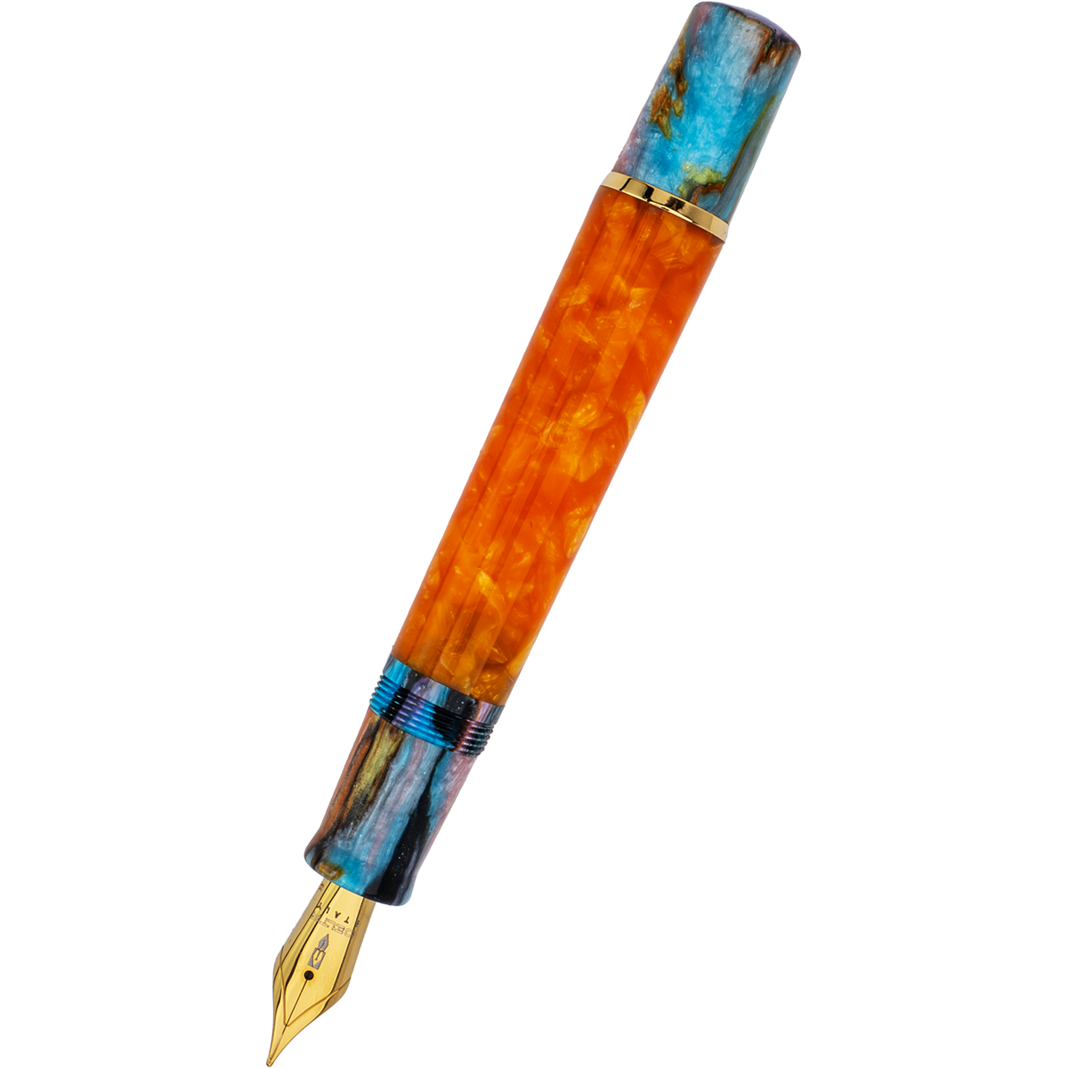 Delta Limited Edition Fountain Pen - DV Original - Orange Primary Manipulation 4.5 - Palladium Trim (Mid-Size)-Pen Boutique Ltd