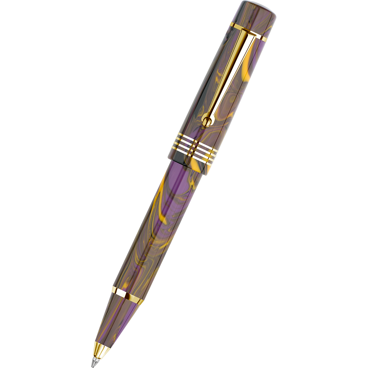 Delta Neo Gallery Ballpoint Pen - Iris - Gold Trim (Numbered Edition)-Pen Boutique Ltd