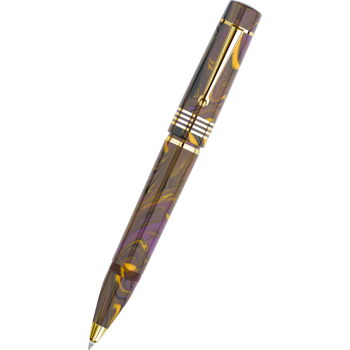 Delta Neo Gallery Rollerball Pen - Iris - Gold Trim (Numbered Edition)-Pen Boutique Ltd