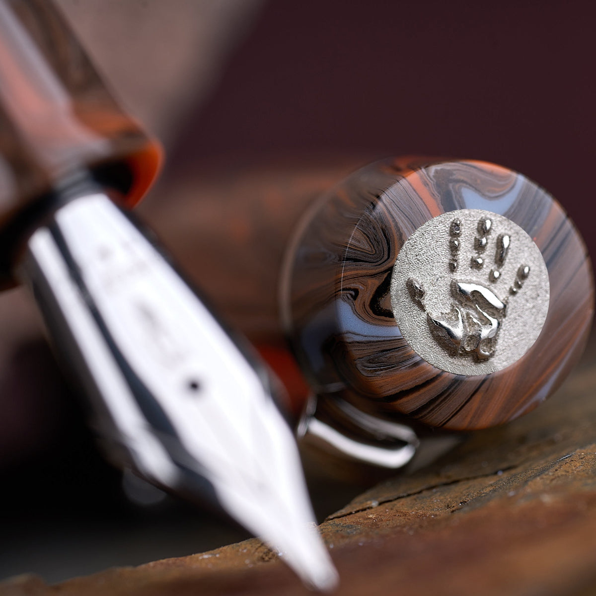 Delta Signs of the Time Fountain Pen - The Birth of Artistic Expression Cave Painting - Palladium Trim (Numbered Edition)-Pen Boutique Ltd