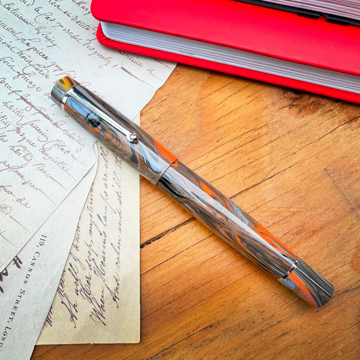 Delta Signs of the Time Fountain Pen - The Birth of Artistic Expression Cave Painting - Palladium Trim (Numbered Edition)-Pen Boutique Ltd