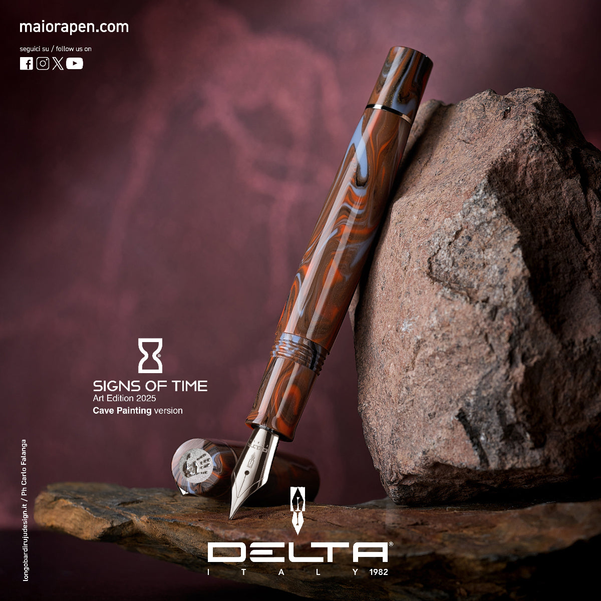Delta Signs of the Time Fountain Pen - The Birth of Artistic Expression Cave Painting - Palladium Trim (Numbered Edition)-Pen Boutique Ltd