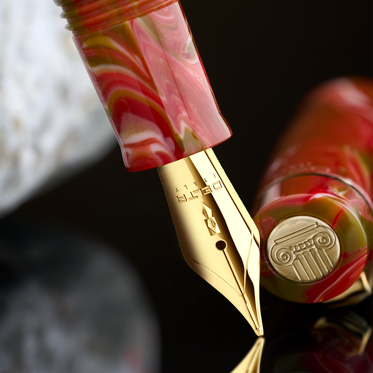 Delta Signs of the Time Fountain Pen - The Eternal Balance of Beauty Classical Art - Gold Trim (Numbered Edition)-Pen Boutique Ltd