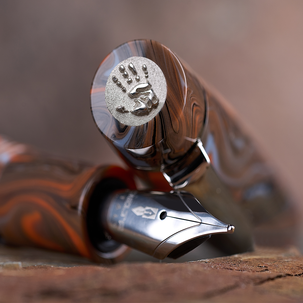 Delta Signs of the Time Fountain Pen - The Birth of Artistic Expression Cave Painting - Palladium Trim (Numbered Edition)-Pen Boutique Ltd