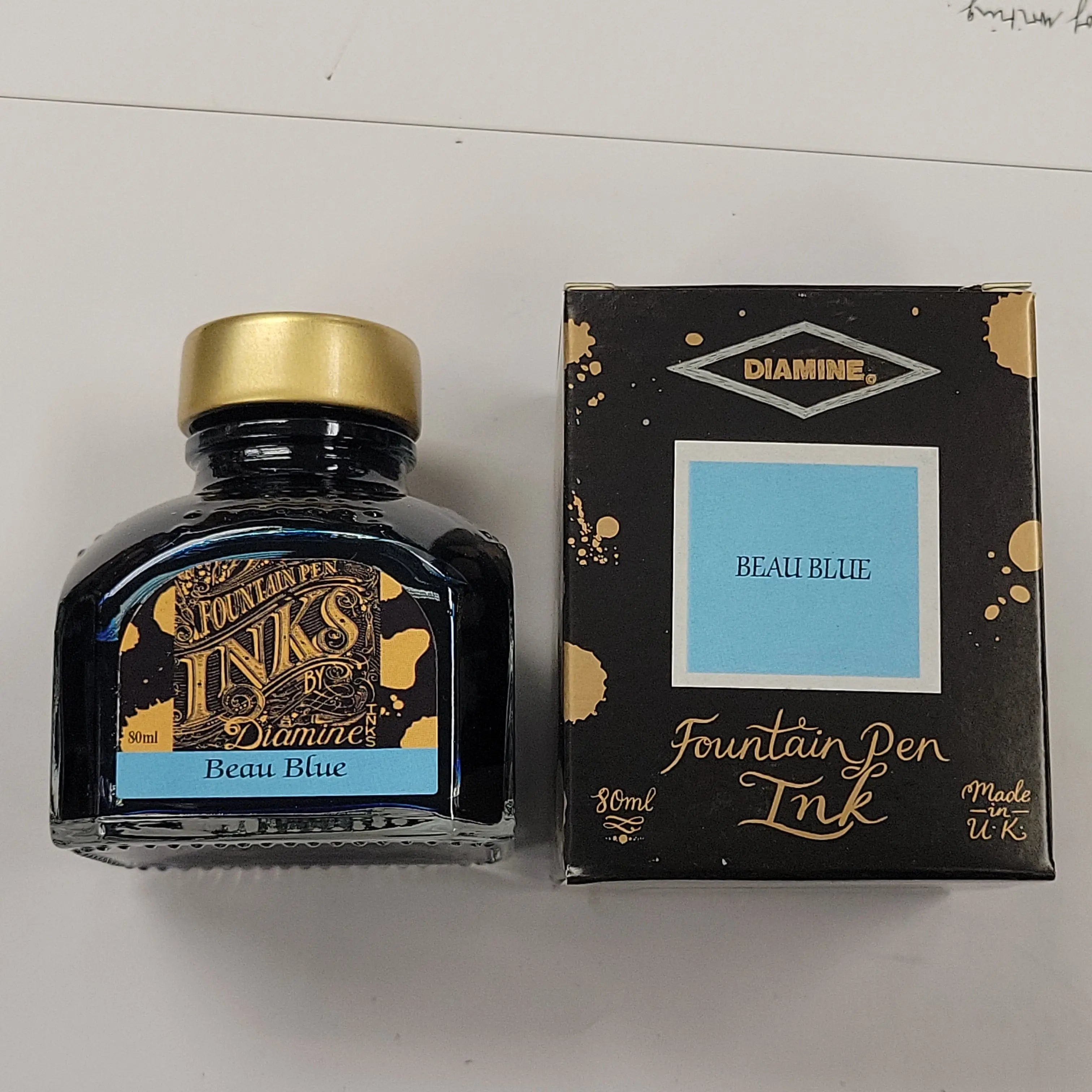 Diamine Beau Blue Ink Bottle - 80 ml-Pen Boutique Ltd