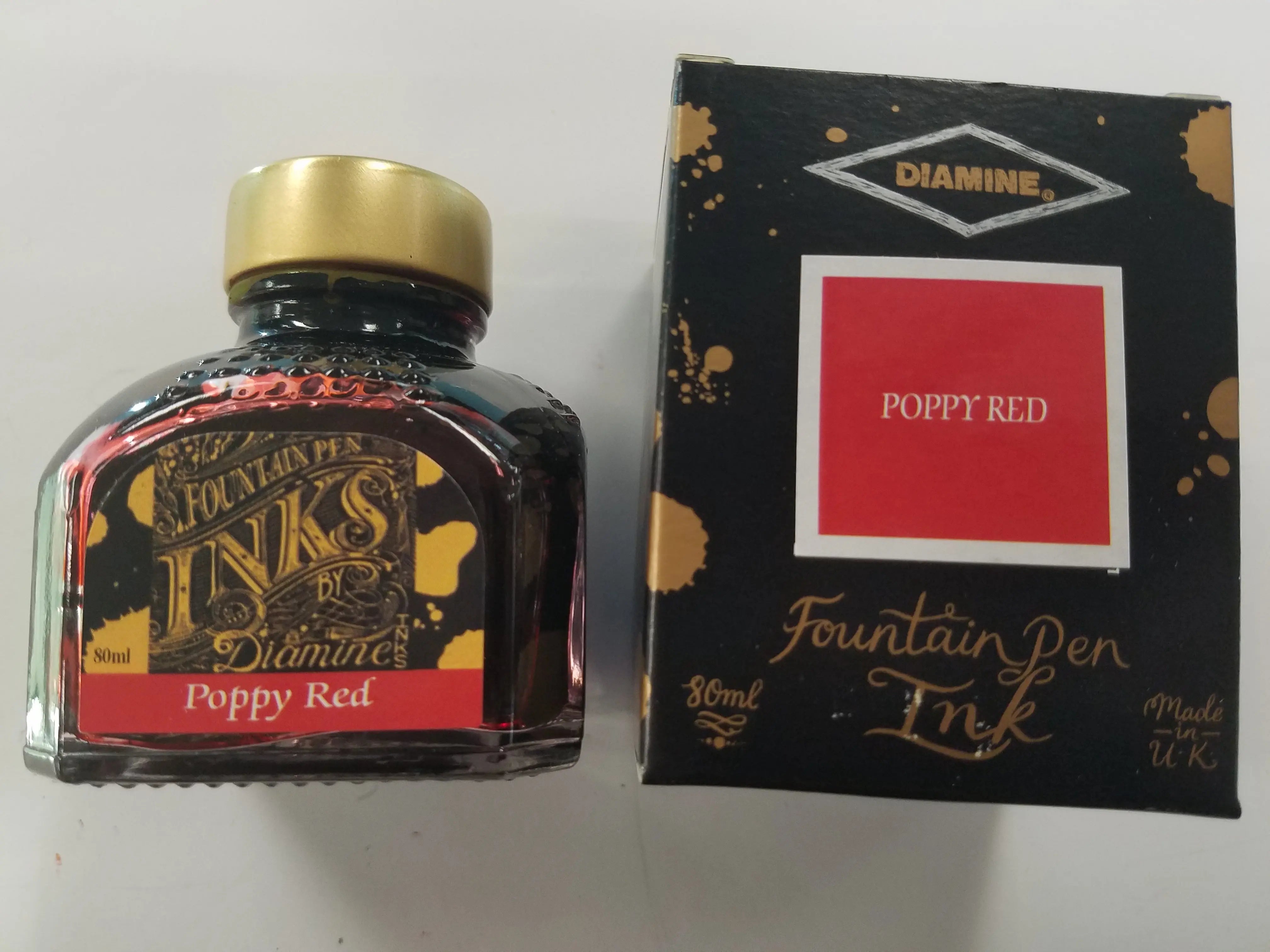 Diamine Poppy Red Ink Bottle - 80ml-Pen Boutique Ltd