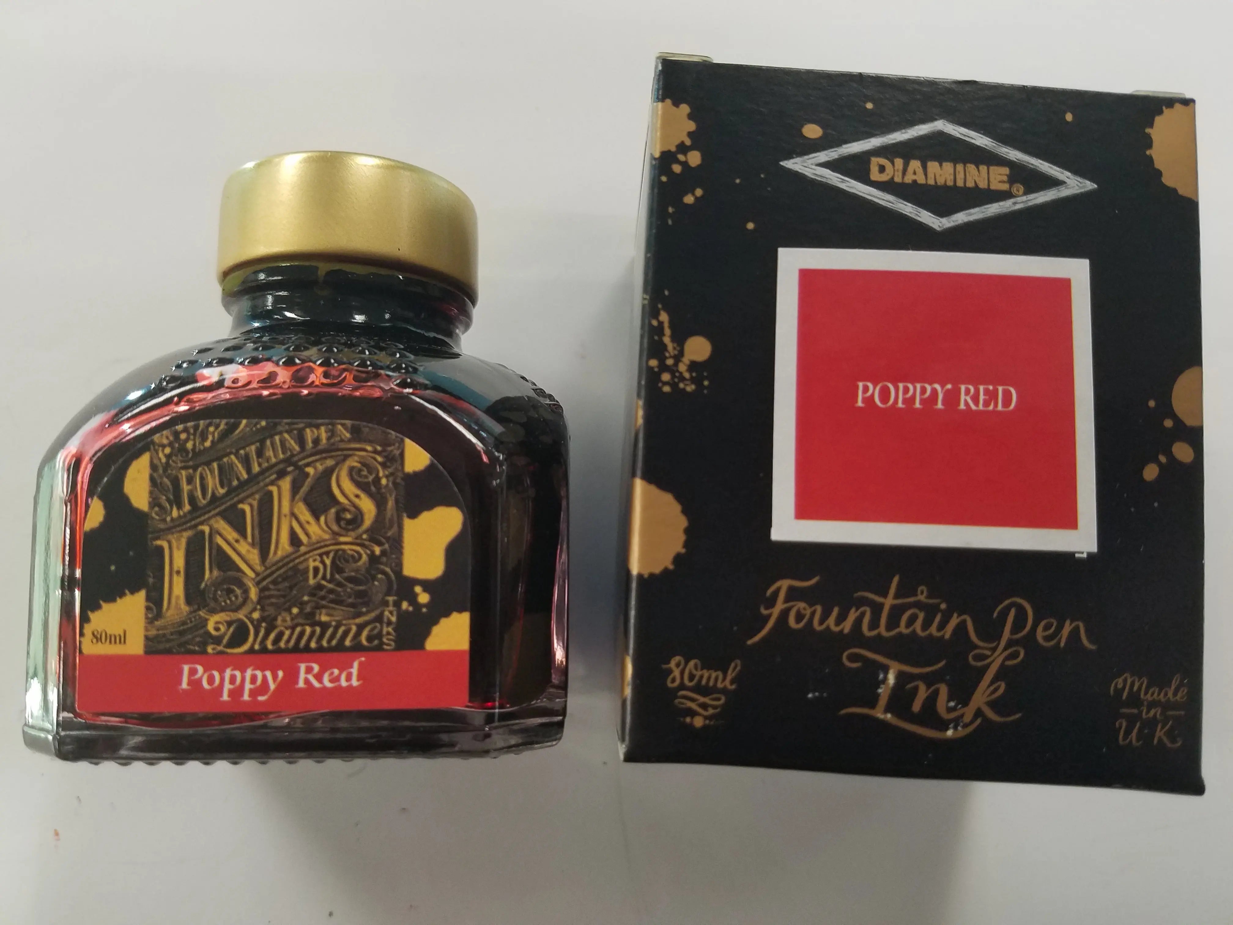 Diamine Poppy Red Ink Bottle - 80ml - Pen Boutique Ltd