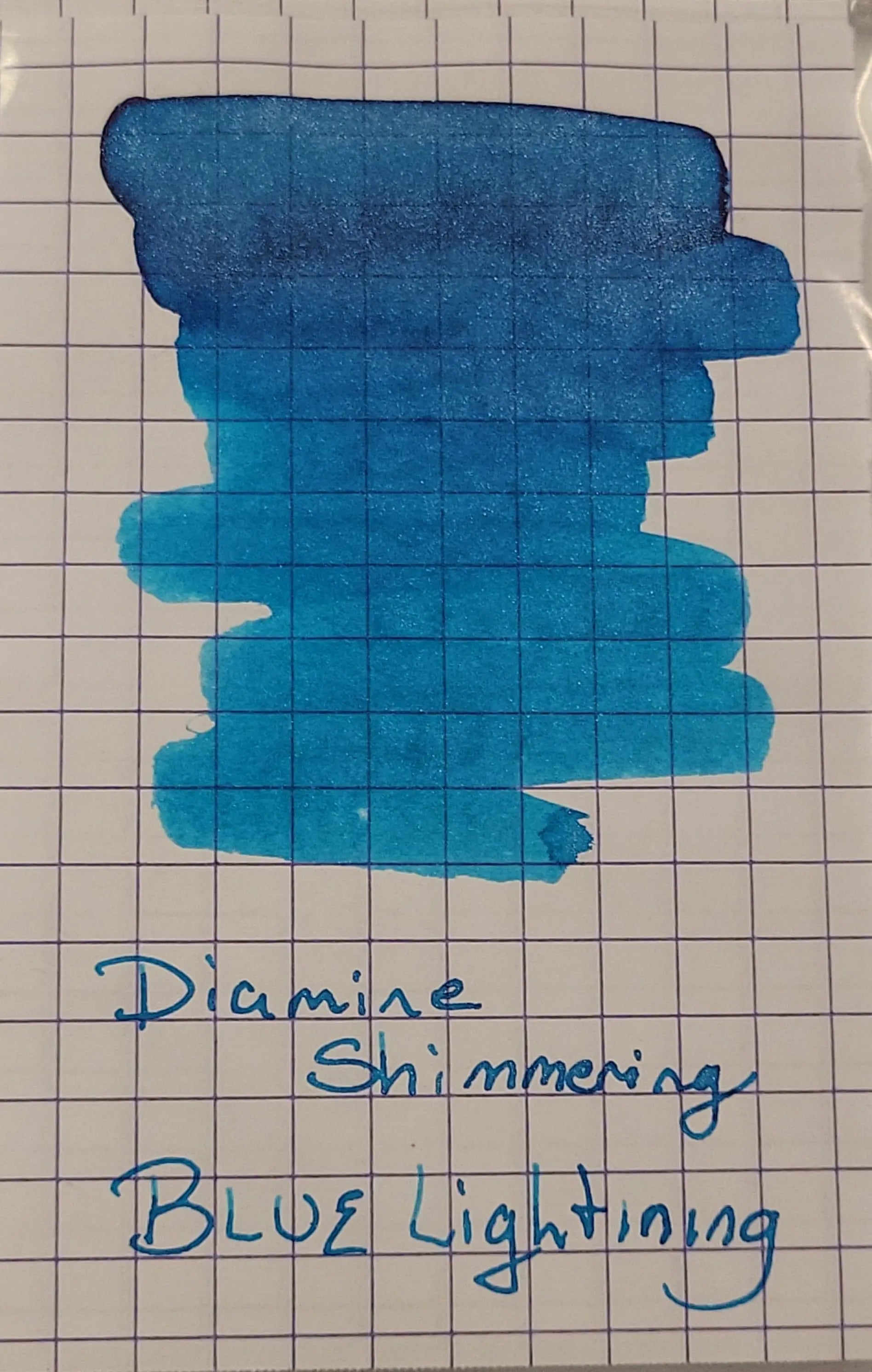 Diamine Shimmer Ink 50 ml Blue Lightning - Silver shimmer - Pen Boutique Ltd